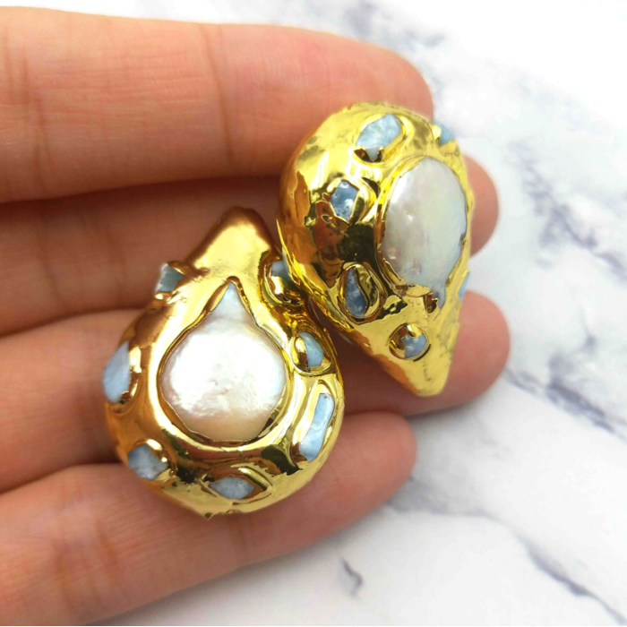 Намистина Сльоза богині з перлини бароко, 22х30 мм., колір - золото Намистина Сльоза богині з перлини бароко, 22х30 мм., колір - золото