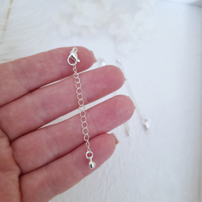 Карабин 10 мм с удлиняющей цепочкой, 65 мм, шарик, родий, цв...