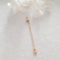 Карабін 10 мм з ланцюжком подовжувачем, 65 мм, серце, 18К, колір — золото