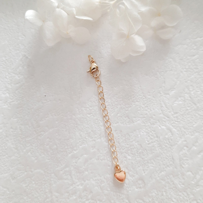 Карабин 10 мм с удлиняющей цепочкой, 65 мм, сердце, 18К, цве...