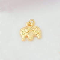 Кулон Щасливий слон, 14х15 мм., 18К, колір - золото