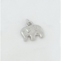 Кулон Щасливий слон, 14х15 мм., родій, колір - срібло