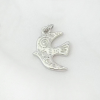 Кулон Пташка мрій, родій, 20×16 мм, колір — платина