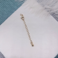 Карабін 10 мм з ланцюжком продовжувачем, 65 мм, куля, 14К, колір - золото