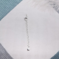 Карабін 10 мм з ланцюжком продовжувачем, 65 мм, зірка, родій, колір — срібло