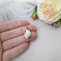 Кулон-перлина Крапля Розкоші, якість АА+, 12x20 мм, біла