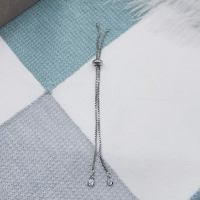 Комплект ланцюжків зі стопером Софія, родій, 12 см, колір - платина