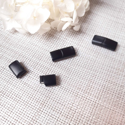 Замок магнитный для шнура 8х4 мм., цвет - матовый черный