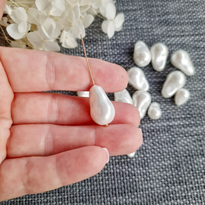 Жемчужина Грация, Shell pearl, 12x22 мм, белая , 6-12 г, 1 ш...