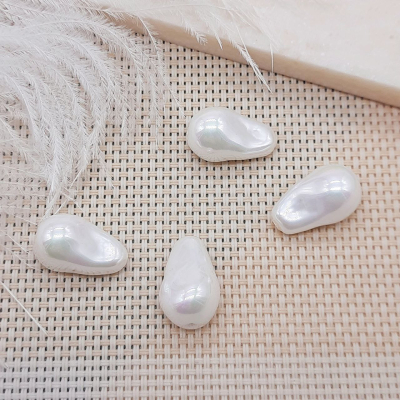 Жемчужина Грация, Shell pearl, 12x22 мм, белая , 6-12 г, 1 шт.
