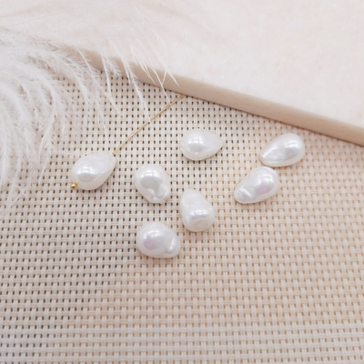 Жемчужина Грация, Shell pearl, 8x14 мм, белая, 6-12 г, 1 шт.