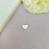 Коннектор Нежное сердце (перламутр), 14К, 11х17 мм., цвет - золото