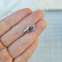 Замок с концевиками Сильвия XL, родий, 20 мм, цвет - платина Замок с концевиками Сильвия XL, родий, 20 мм, цвет - платина