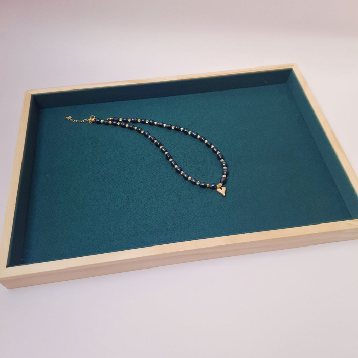 Органайзер для ювелірних прикрас, зелений, короб, 35х24х3 см.