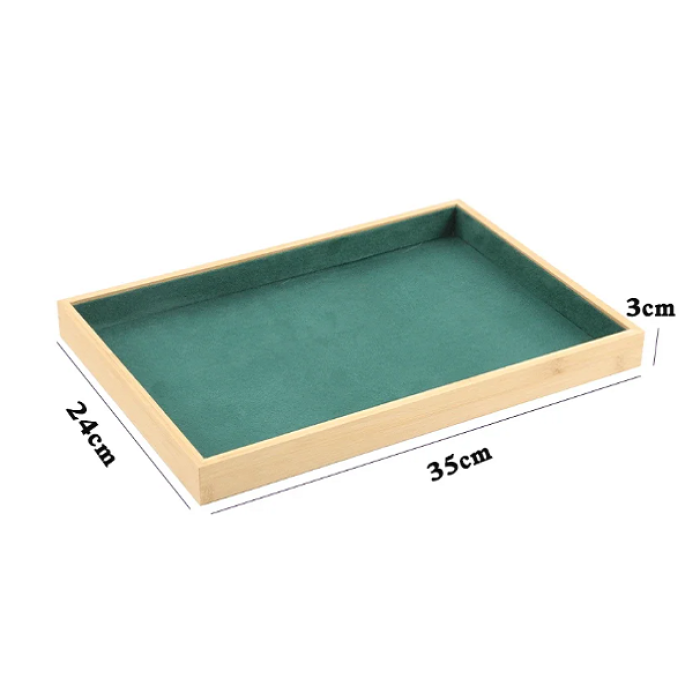 Органайзер для ювелірних прикрас, зелений, короб, 35х24х3 см.