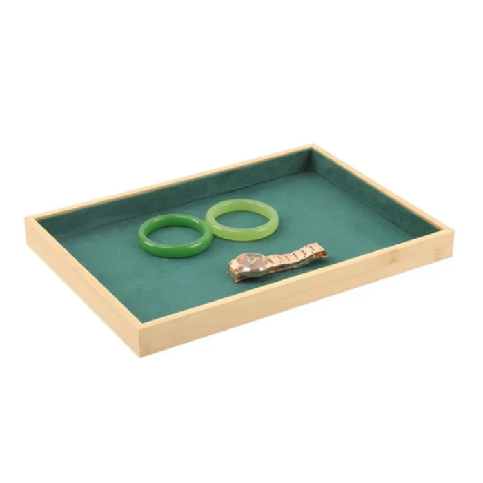 Органайзер для ювелірних прикрас, зелений, короб, 35х24х3 см.