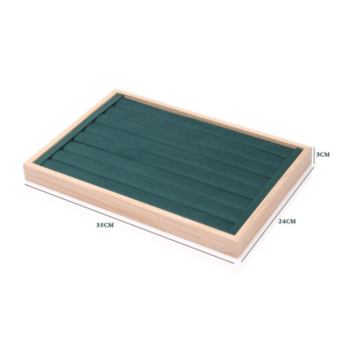 Органайзер для ювелірних прикрас, зелений, валики, 35х24х3 см.