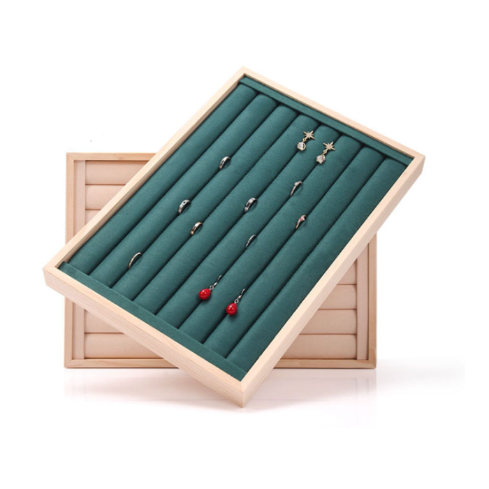 Органайзер для ювелірних прикрас, зелений, валики, 35х24х3 см.