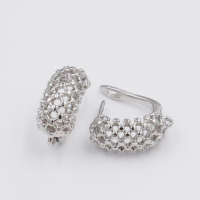 Швензи Лонг-Ан, родій, 13х17 мм., колір - платина, пара