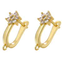 Швензи Лугано, 18К, 13х17 мм., колір - золото, пара