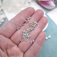 Роздільні намистини Гала, родій, 4 мм, колір - світле срібло, 20 шт.