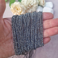 Бусины из терагерца натурального, 2 мм., огранка, нить 38 см.