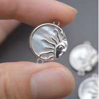 Коннектор Новый день, родий, 20х15 мм., цвет - платина