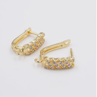 Швензы Джульяно, 18К, 18х5 мм., цвет - золото, пара