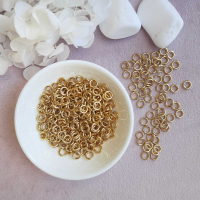 Колечки, нержав. сталь,, 6 мм., толщ. 1,2 мм., цвет - золото, 20 шт.