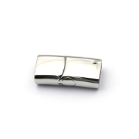 Замок магнітний для шнура 8х4 мм., родій, колір - срібло Замок магнітний для шнура 8х4 мм., родій, колір - срібло