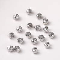 Обтискні намистини Гарбузики, 3 мм, родій, колір - платина, 10 шт.