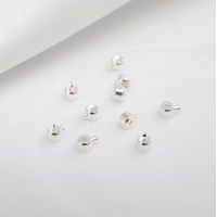 Кримпы One Touch - цилиндры, самозажимные, родий, размер 3 мм., цвет - светлое серебро, 10 шт.