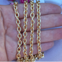 Цепь Хаджар, 14К, ширина 6 мм., цвет - золото, 1 метр Цепь Хаджар, 14К, ширина 6 мм., цвет - золото, 1 метр