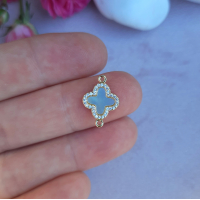 Конектор Чарівна конюшина, 14К, 12х17 мм., колір - золото