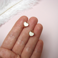 Швензы Нежное сердце, 18К, 9х11 мм., цвет - золото G02, пара