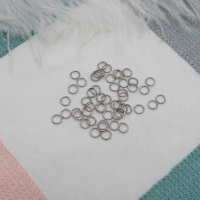 Колечки, нержав. сталь, 6 мм., толщ. 0,8 мм., цвет - платина, 50 шт.