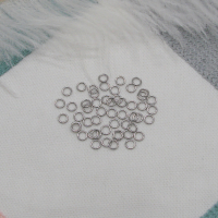 Колечки, нержав. сталь, 5 мм., толщ. 0,8 мм., цвет - платина, 50 шт.