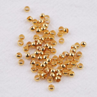 Кримпы зажимные 3 мм, 18К, цвет - золото, 20 шт.