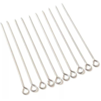 Пины с колечком, 0.5х50 мм., родий, цвет - платина (набор 10 шт) Пины с колечком, 0.5х50 мм., родий, цвет - платина (набор 10 шт)