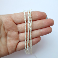 Перли натуральні, АА+, 2-3 мм., білий, овальний (рис), нитка 18 см.