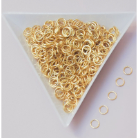 Кільця, нержавіюча сталь, 5 мм, товщ. 0,6 мм, колір - золото, 50 шт. Кільця, нержавіюча сталь, 5 мм, товщ. 0,6 мм, колір - золото, 50 шт.