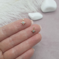 Подвеска Звездочка, 8х10 мм. цвет - золото, 2 шт.