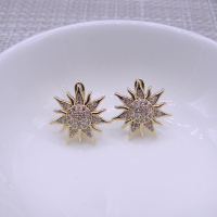 Швензи Сяйво сонця, 18К, 15х15 мм., колір - золото, пара Швензи Сяйво сонця, 18К, 15х15 мм., колір - золото, пара