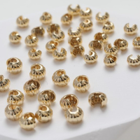 Обтискні бусини Гарбузики, 3 мм, 14K, колір золото, 10 шт. Обтискні бусини Гарбузики, 3 мм, 14K, колір золото, 10 шт.