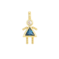 Кулон Дівчинка у блакитному, 18K, 15х7 мм., колір - золото