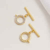 Застежка-тогл с фианитами Адриатик, 18К, 14х12 мм., палочка 20х2 мм., цвет - золото Застежка-тогл с фианитами Адриатик, 18К, 14х12 мм., палочка 20х2 мм., цвет - золото