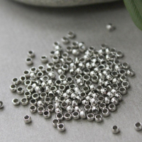 Крімпи затискні 2 мм, родій, колір - платина, 30 шт. Крімпи затискні 2 мм, родій, колір - платина, 30 шт.