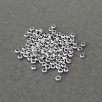 Кримпы зажимные 1,5 мм, родий, цвет - платина, 30 шт.